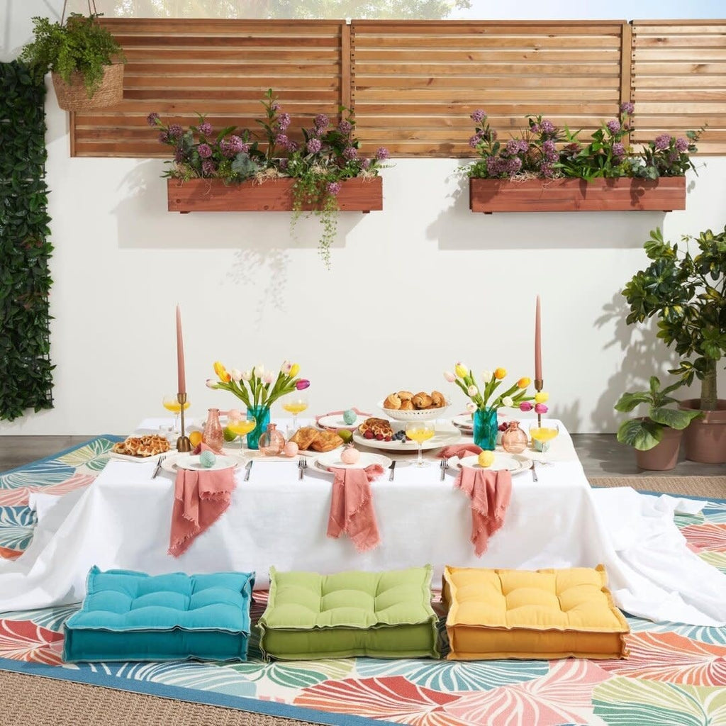 Tapis d'intérieur/extérieur moderne botanique Waverly Sun N' Shade