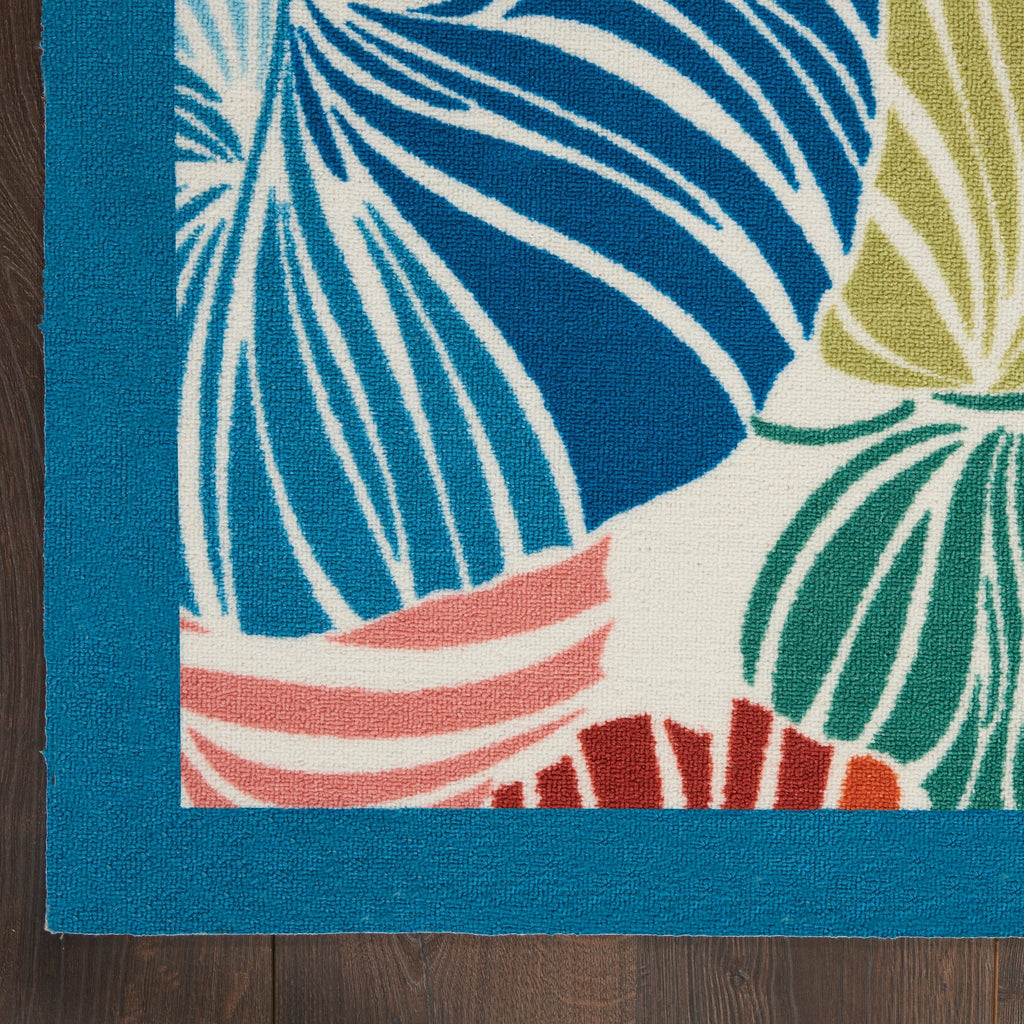 Tapis d'intérieur/extérieur moderne botanique Waverly Sun N' Shade