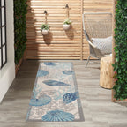 Tapis d'intérieur et d'extérieur Waverly Sun &amp; Shade Shore Thing à motif de coquillages tropicaux et floraux