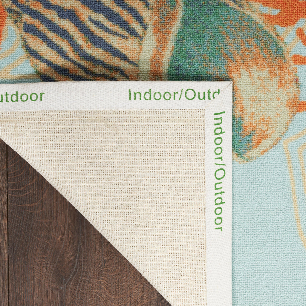 Tapis d'intérieur et d'extérieur Waverly Sun &amp; Shade Shore Thing à motif de coquillages tropicaux et floraux