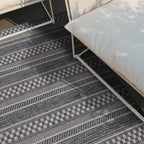 Tapis d'intérieur/extérieur à rayures géométriques bohèmes World Rug Gallery