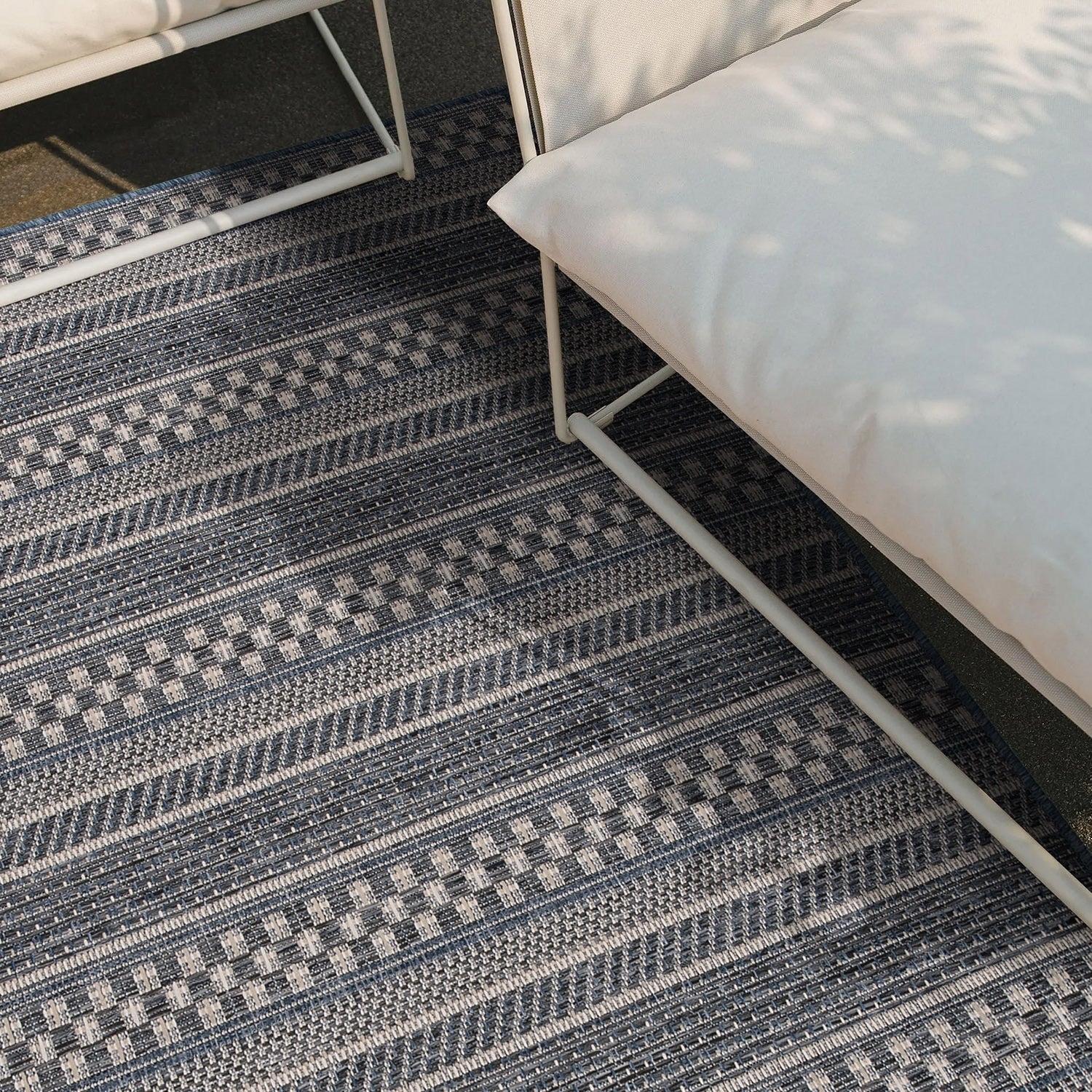 Tapis d'intérieur/extérieur à rayures géométriques bohèmes World Rug Gallery