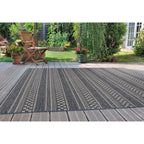 Tapis d'intérieur/extérieur à rayures géométriques bohèmes World Rug Gallery