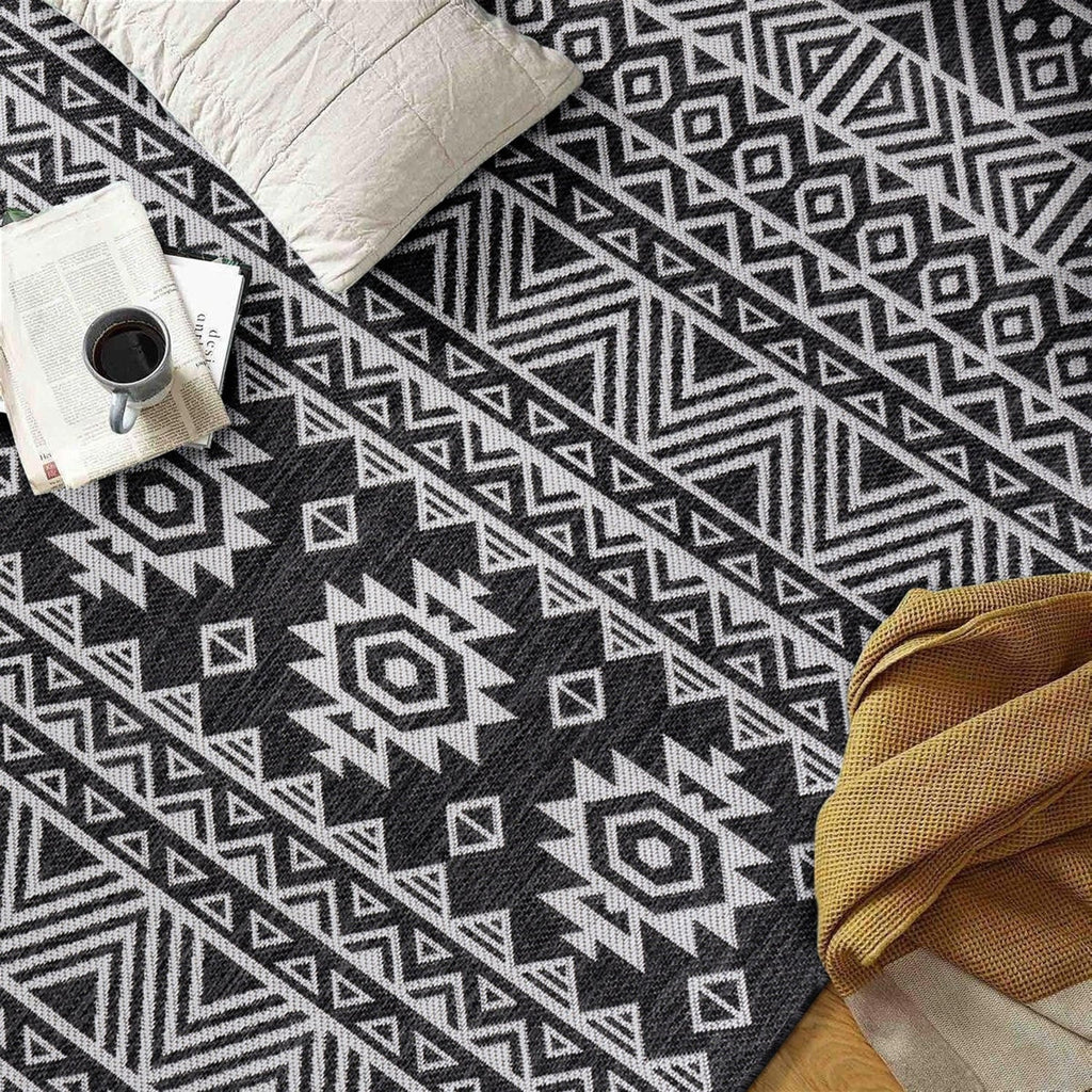 Tapis d'intérieur/extérieur texturé à motif géométrique bohème vieilli World Rug Gallery