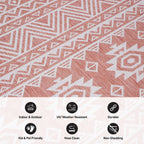 Tapis d'intérieur/extérieur texturé à motif géométrique bohème vieilli World Rug Gallery