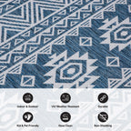 Tapis d'intérieur/extérieur texturé à motif géométrique bohème vieilli World Rug Gallery