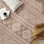 Tapis d'intérieur/extérieur texturé à motif géométrique bohème vieilli World Rug Gallery