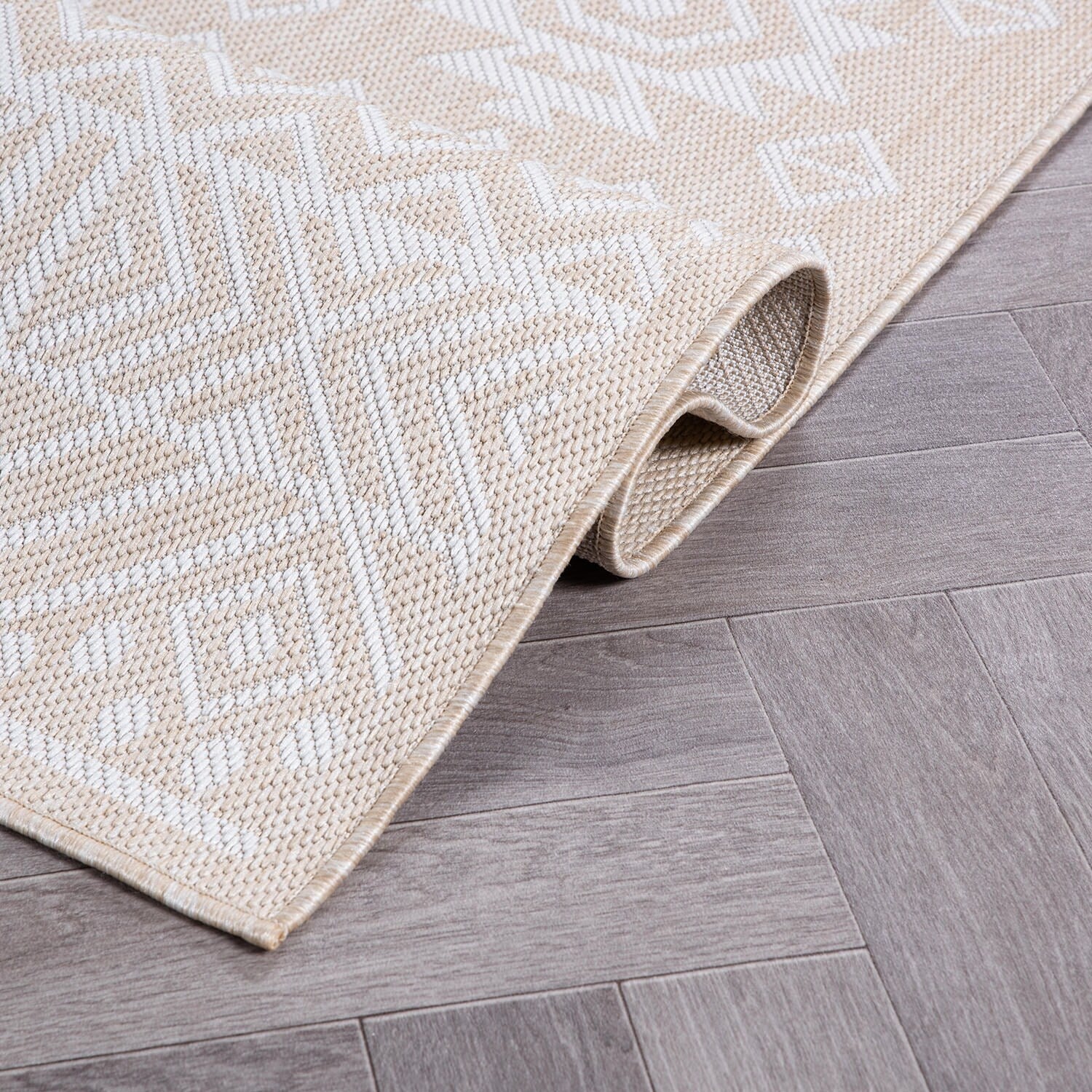 Tapis d'intérieur/extérieur texturé à motif géométrique bohème vieilli World Rug Gallery