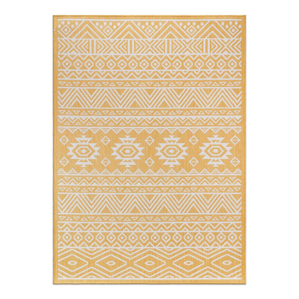 Tapis d'intérieur/extérieur texturé à motif géométrique bohème vieilli World Rug Gallery