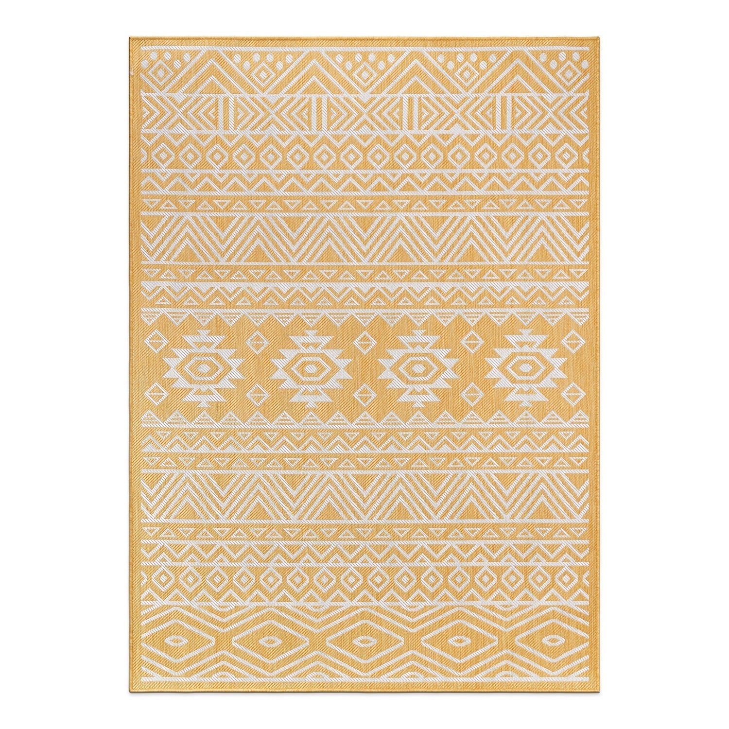 Tapis d'intérieur/extérieur texturé à motif géométrique bohème vieilli World Rug Gallery