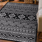 Tapis d'intérieur/extérieur texturé à motif géométrique bohème vieilli World Rug Gallery