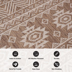 Tapis d'intérieur/extérieur texturé à motif géométrique bohème vieilli World Rug Gallery