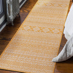 Tapis d'intérieur/extérieur texturé à motif géométrique bohème vieilli World Rug Gallery