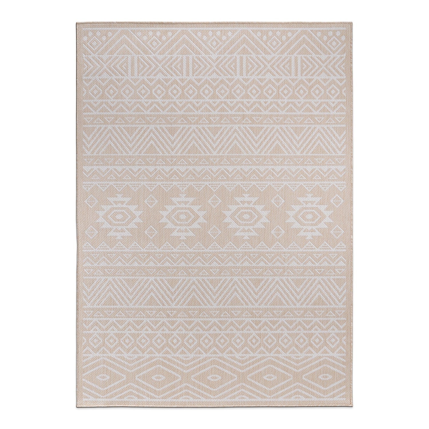 Tapis d'intérieur/extérieur texturé à motif géométrique bohème vieilli World Rug Gallery