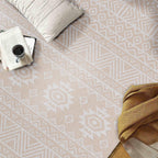 Tapis d'intérieur/extérieur texturé à motif géométrique bohème vieilli World Rug Gallery