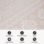 Tapis d'intérieur/extérieur texturé à motif géométrique bohème vieilli World Rug Gallery