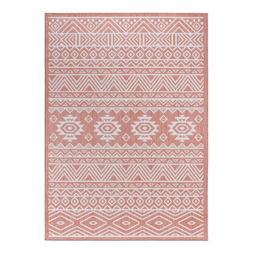 Tapis d'intérieur/extérieur texturé à motif géométrique bohème vieilli World Rug Gallery