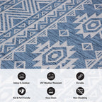 Tapis d'intérieur/extérieur texturé à motif géométrique bohème vieilli World Rug Gallery