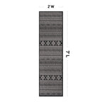 Tapis d'intérieur/extérieur texturé à motif géométrique bohème vieilli World Rug Gallery