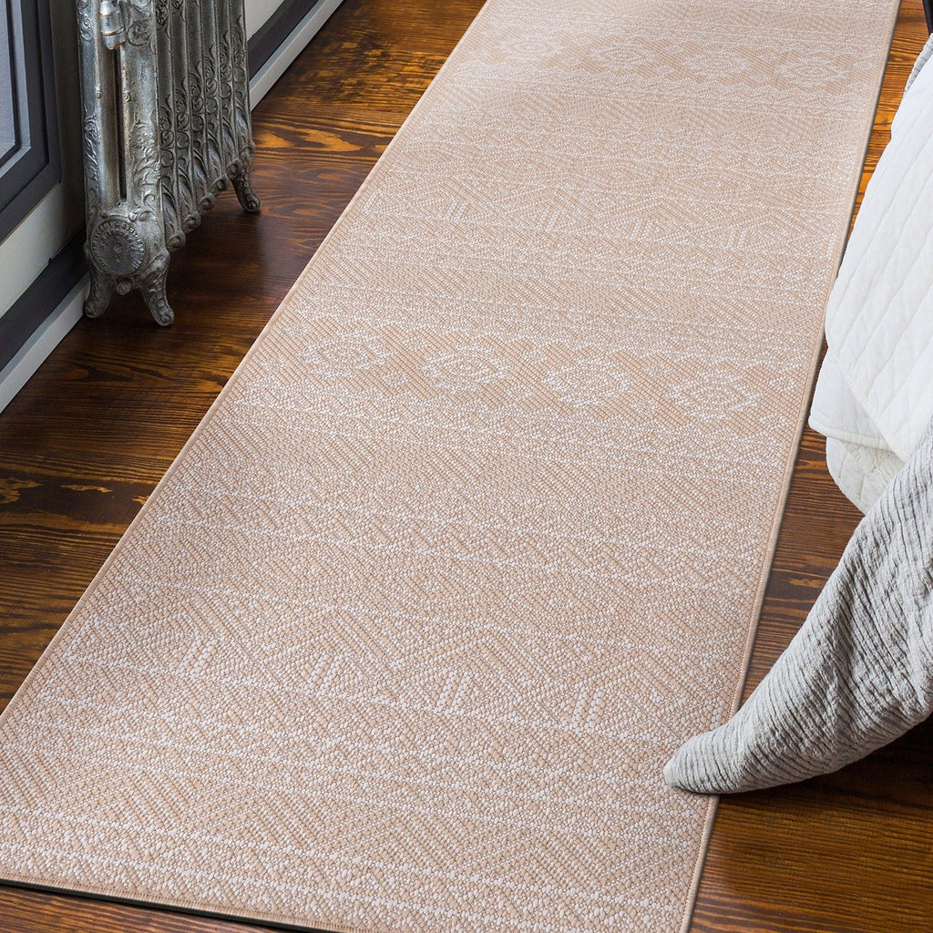 Tapis d'intérieur/extérieur texturé à motif géométrique bohème vieilli World Rug Gallery