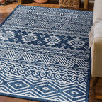 Tapis d'intérieur/extérieur texturé à motif géométrique bohème vieilli World Rug Gallery