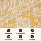 Tapis d'intérieur/extérieur texturé à motif géométrique bohème vieilli World Rug Gallery