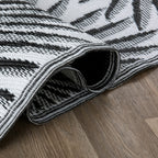 Tapis d'extérieur réversibles en plastique recyclé à motifs floraux tropicaux de la World Rug Gallery