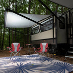 Tapis d'extérieur réversibles en plastique recyclé à motifs floraux tropicaux de la World Rug Gallery