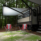 Tapis d'extérieur réversibles en plastique recyclé à motifs floraux tropicaux de la World Rug Gallery