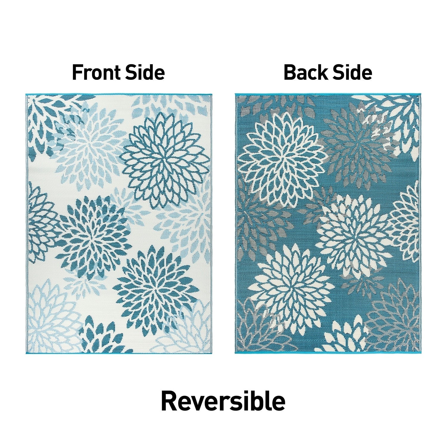 Tapis d'extérieur réversibles en plastique recyclé à motifs floraux modernes Aloha de la World Rug Gallery