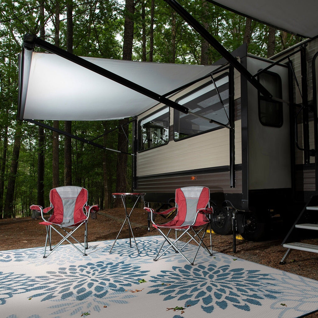 Tapis d'extérieur réversibles en plastique recyclé à motifs floraux modernes Aloha de la World Rug Gallery