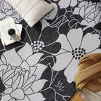 Tapis d'intérieur/extérieur texturé à motif floral moderne World Rug Gallery