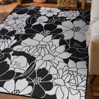 Tapis d'intérieur/extérieur texturé à motif floral moderne World Rug Gallery