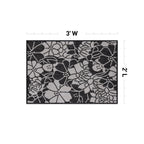 Tapis d'intérieur/extérieur texturé à motif floral moderne World Rug Gallery