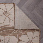 Tapis d'intérieur/extérieur texturé à motif floral moderne World Rug Gallery