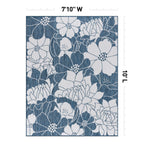 Tapis d'intérieur/extérieur texturé à motif floral moderne World Rug Gallery