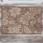 Tapis d'intérieur/extérieur texturé à motif floral moderne World Rug Gallery