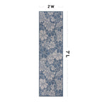 Tapis d'intérieur/extérieur texturé à motif floral moderne World Rug Gallery