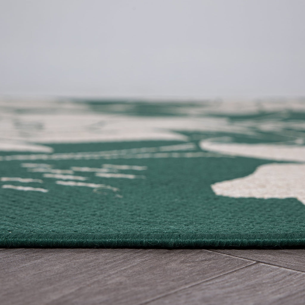 Tapis d'intérieur/extérieur texturé à motif floral moderne World Rug Gallery