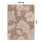 Tapis d'intérieur/extérieur texturé à motif floral moderne World Rug Gallery