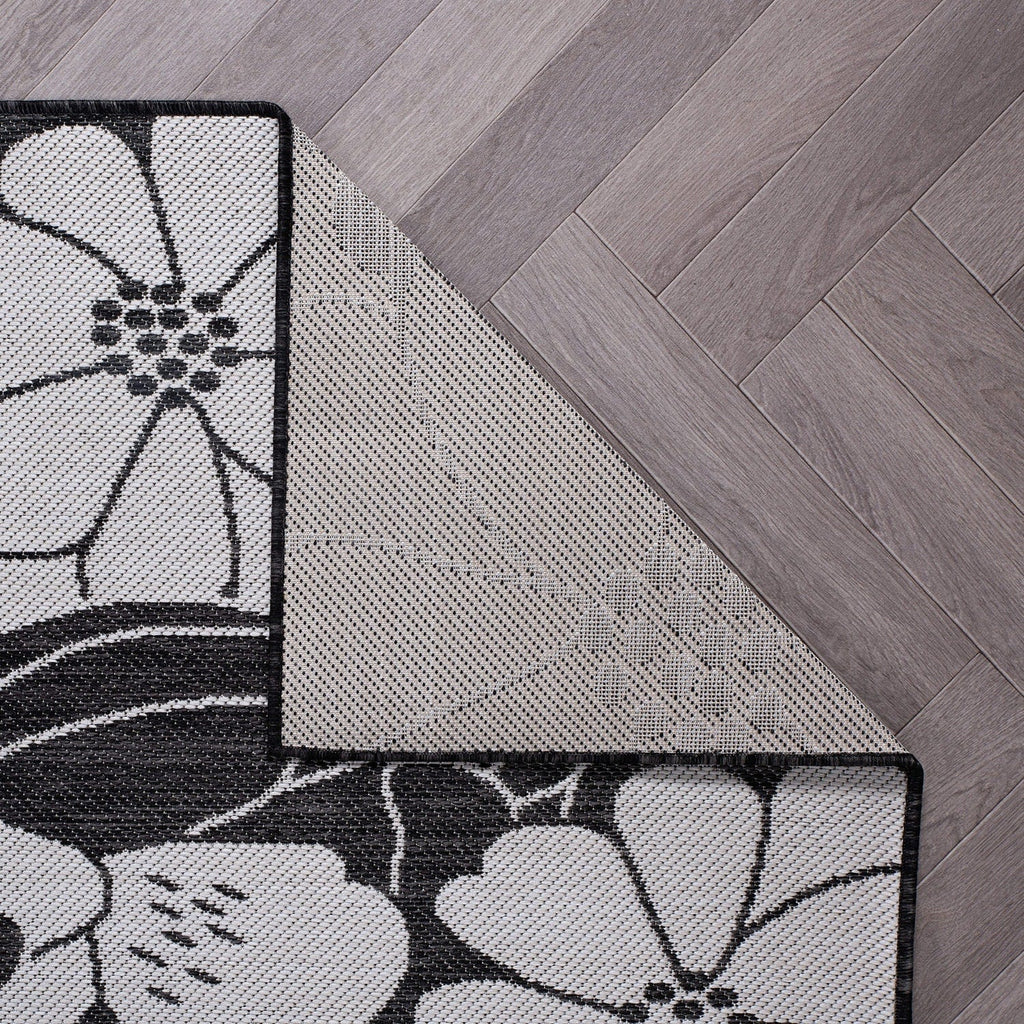 Tapis d'intérieur/extérieur texturé à motif floral moderne World Rug Gallery