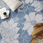Tapis d'intérieur/extérieur texturé à motif floral moderne World Rug Gallery