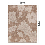 Tapis d'intérieur/extérieur texturé à motif floral moderne World Rug Gallery