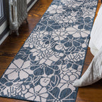 Tapis d'intérieur/extérieur texturé à motif floral moderne World Rug Gallery