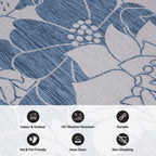 Tapis d'intérieur/extérieur texturé à motif floral moderne World Rug Gallery