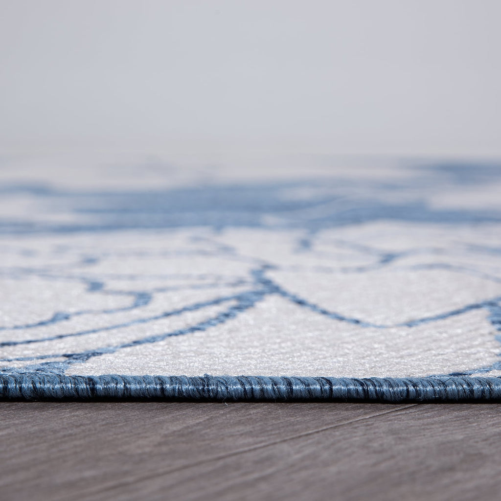 Tapis d'intérieur/extérieur texturé à motif floral moderne World Rug Gallery