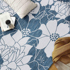 Tapis d'intérieur/extérieur texturé à motif floral moderne World Rug Gallery