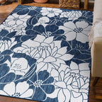 Tapis d'intérieur/extérieur texturé à motif floral moderne World Rug Gallery