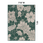 Tapis d'intérieur/extérieur texturé à motif floral moderne World Rug Gallery