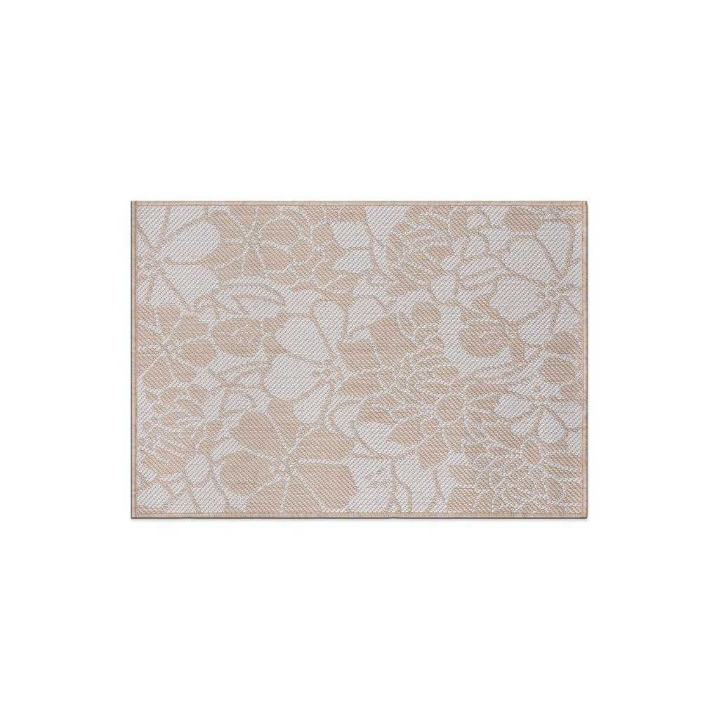 Tapis d'intérieur/extérieur texturé à motif floral moderne World Rug Gallery